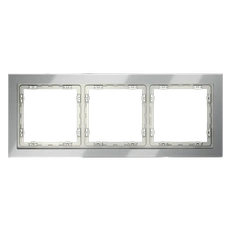 Изображение Рамка стеклянная VOLTUM S70 на 3 поста (сталь, стекло)
