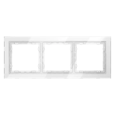 Изображение Рамка стеклянная VOLTUM S70 на 3 поста (белый, стекло)