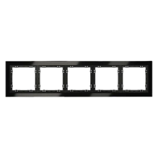 Изображение Рамка стеклянная VOLTUM S70 на 5 постов (черный,стекло)
