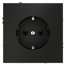 Изображение Розетка встраиваемая VOLTUM S70 с заземлением 16А (черный матовый)